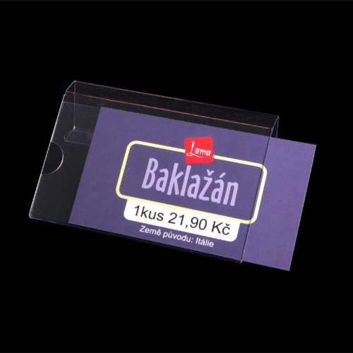 OZ cenovka na bedýnky s objednávacím číslom OZ-D-120x70-S-LESK